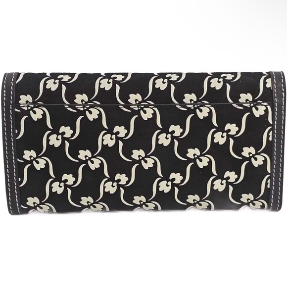 $498 NWT Tory Burch 139569 Juliette Floral Leather/Suede Chain Wallet purse
